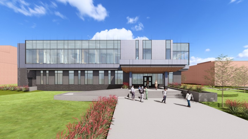 Conceptual rendering of the expanded MSU Packaging Building.